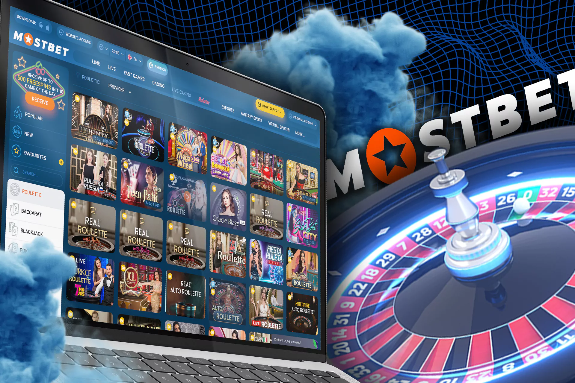 Play one of the most popelar casino game at Mostbet.