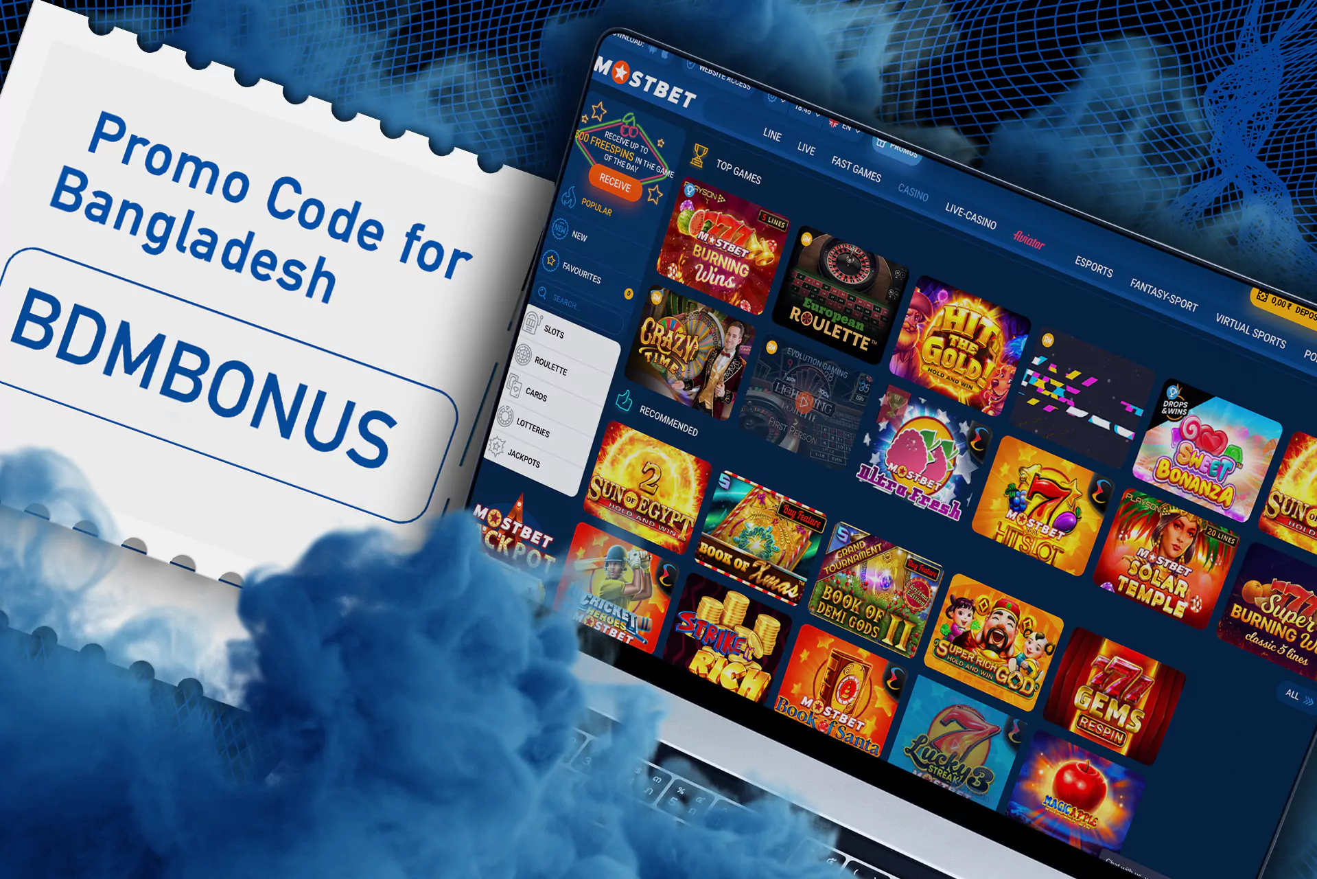Use your promo code bonus for playing casino games.