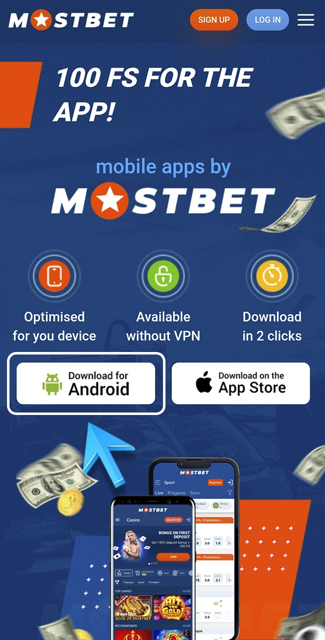 Download the official Mostbet APK installation file now.