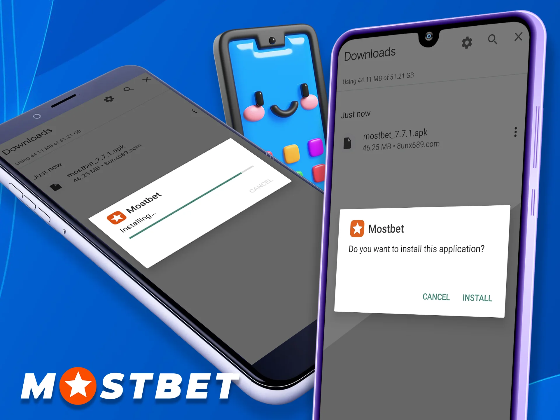 Instructions on how to install the official Mostbet App.