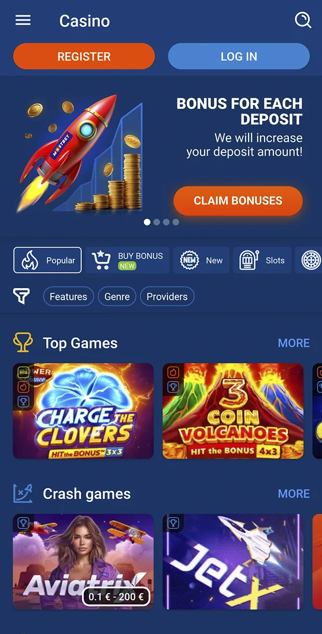 Play exciting casino games online at Mostbet Casino now.