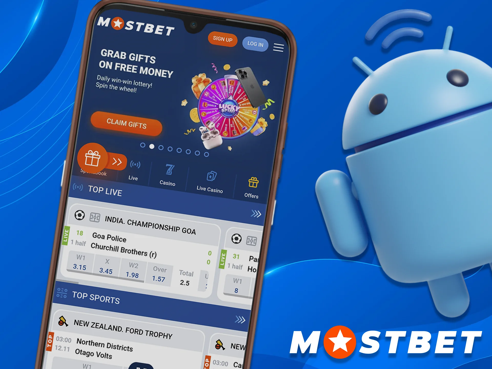 Install official Mostbet APK on your Android device.