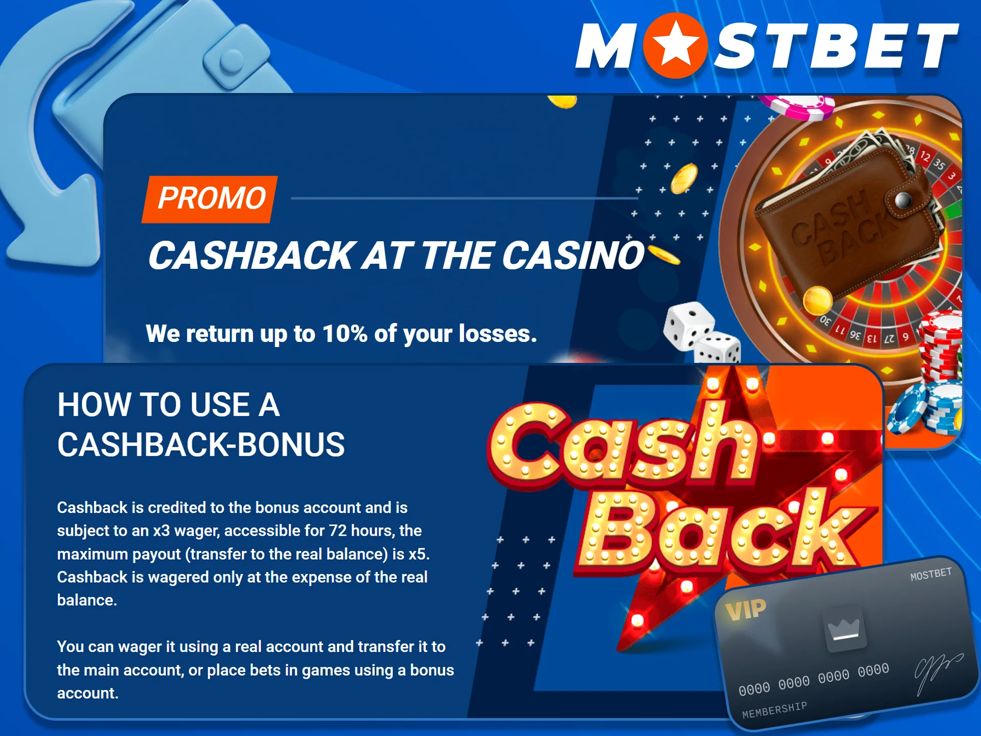 Discover Cashback and VIP Program benefits from official Mostbet.