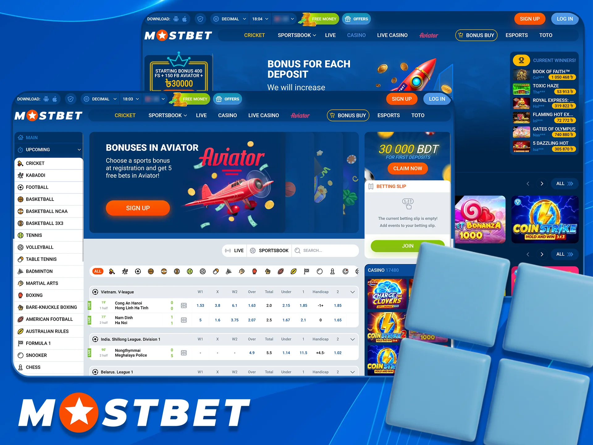 Mostbet website version for personal computer.