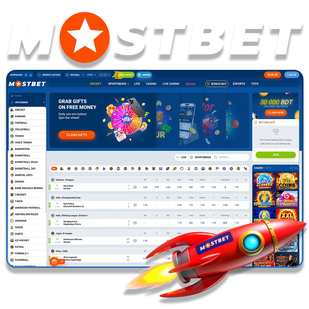 Mostbet Bd is the official website for sports betting in Bangladesh.