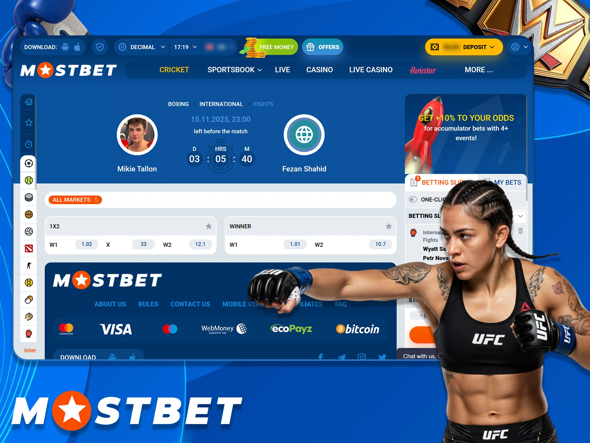 Bet on all UFC Matches at Mostbet Bangladesh