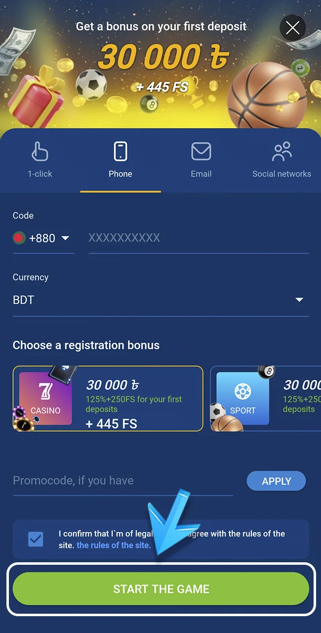 Review and Confirm Data to finalize Mostbet registration.