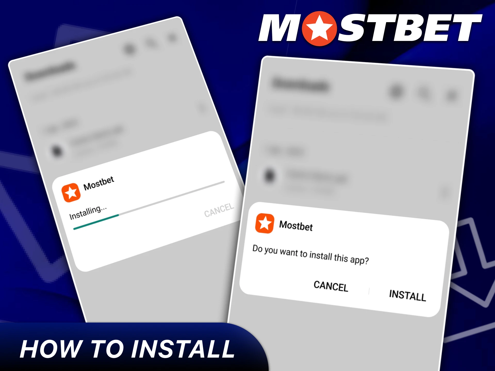 Instructions on how to install the official Mostbet App.