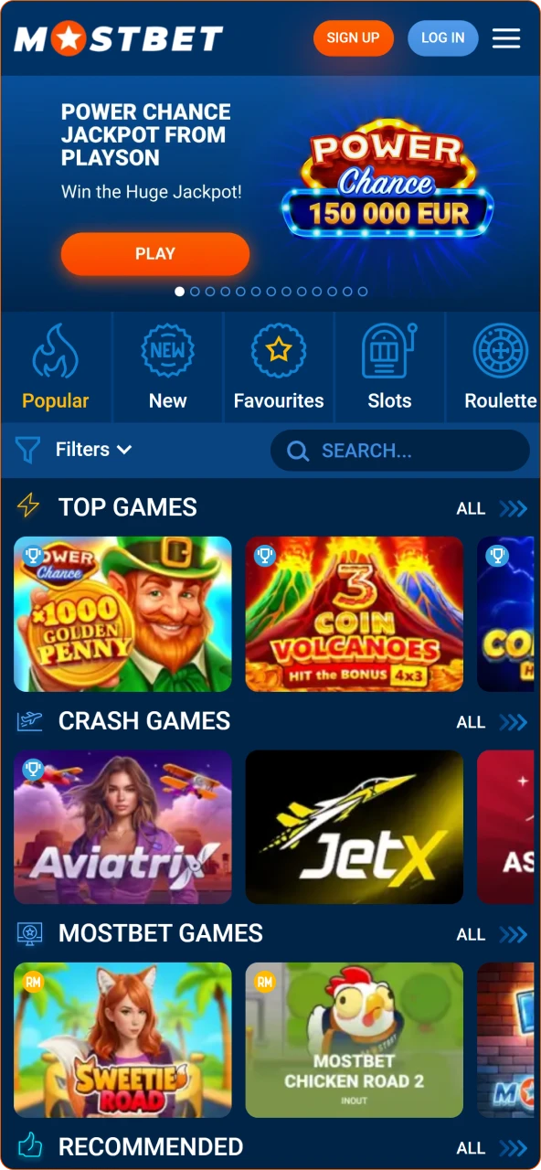 Play exciting casino games online at Mostbet Casino now.
