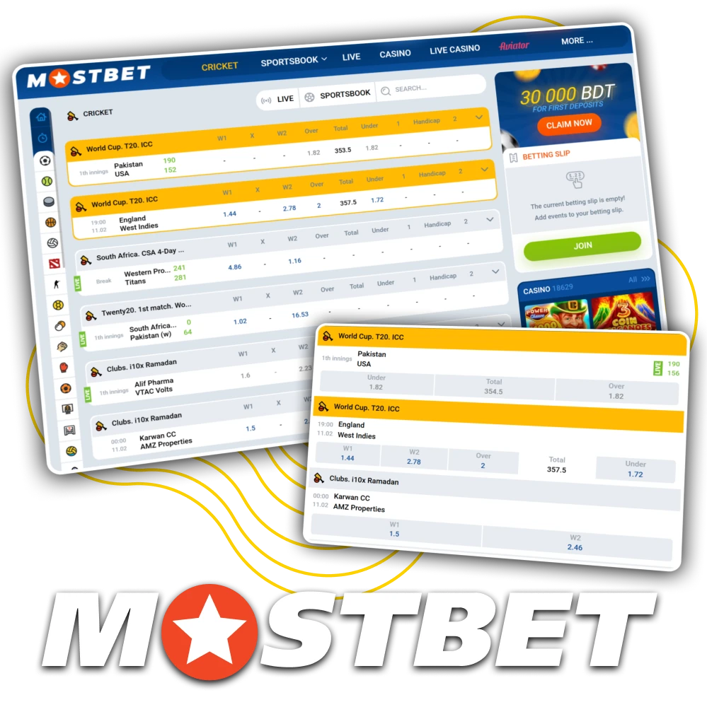 Cricket betting at Mostbet: online and live bets on IPL and other tournaments.