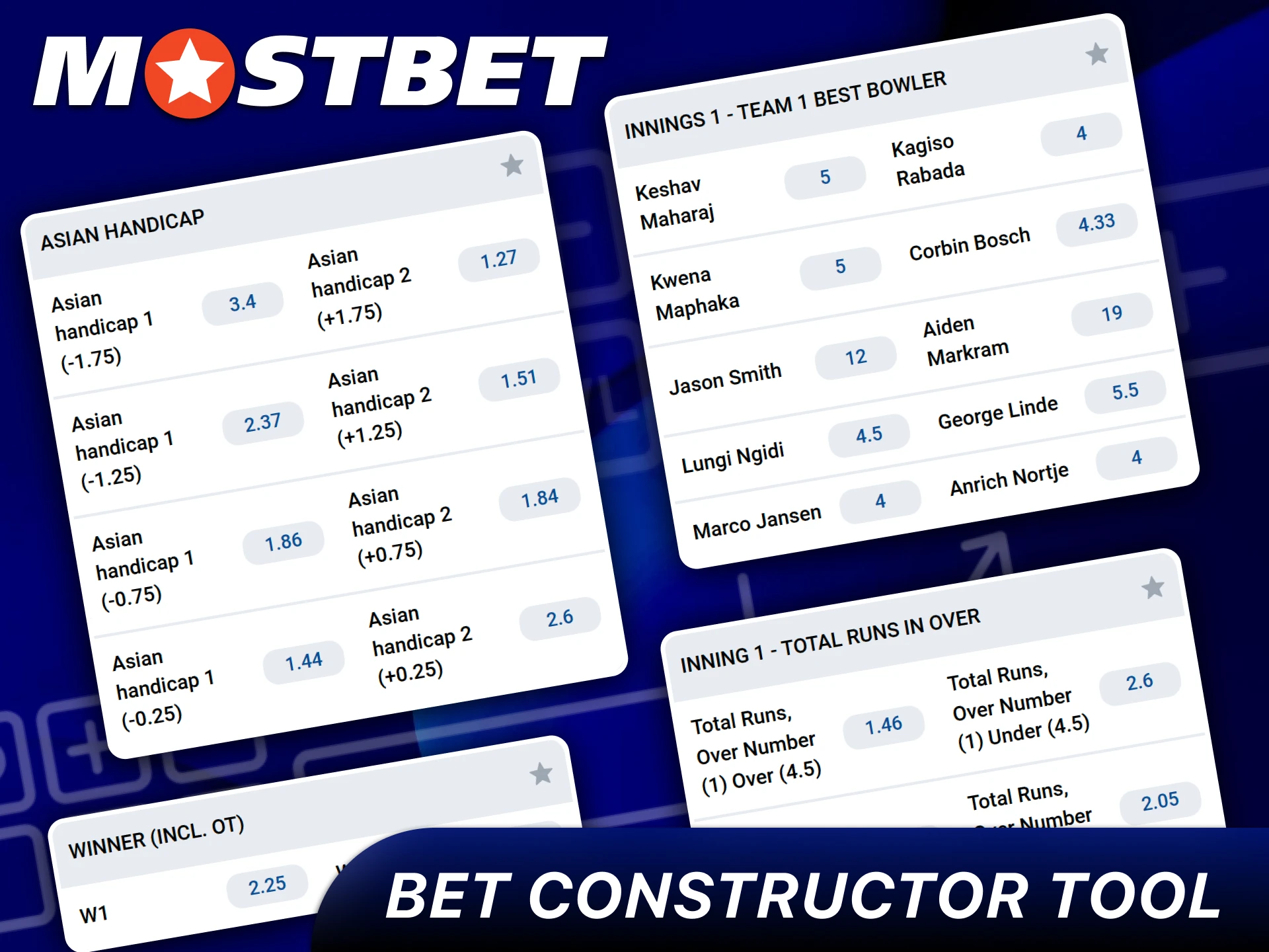 Creating custom betting combinations with the Mostbet bet constructor.
