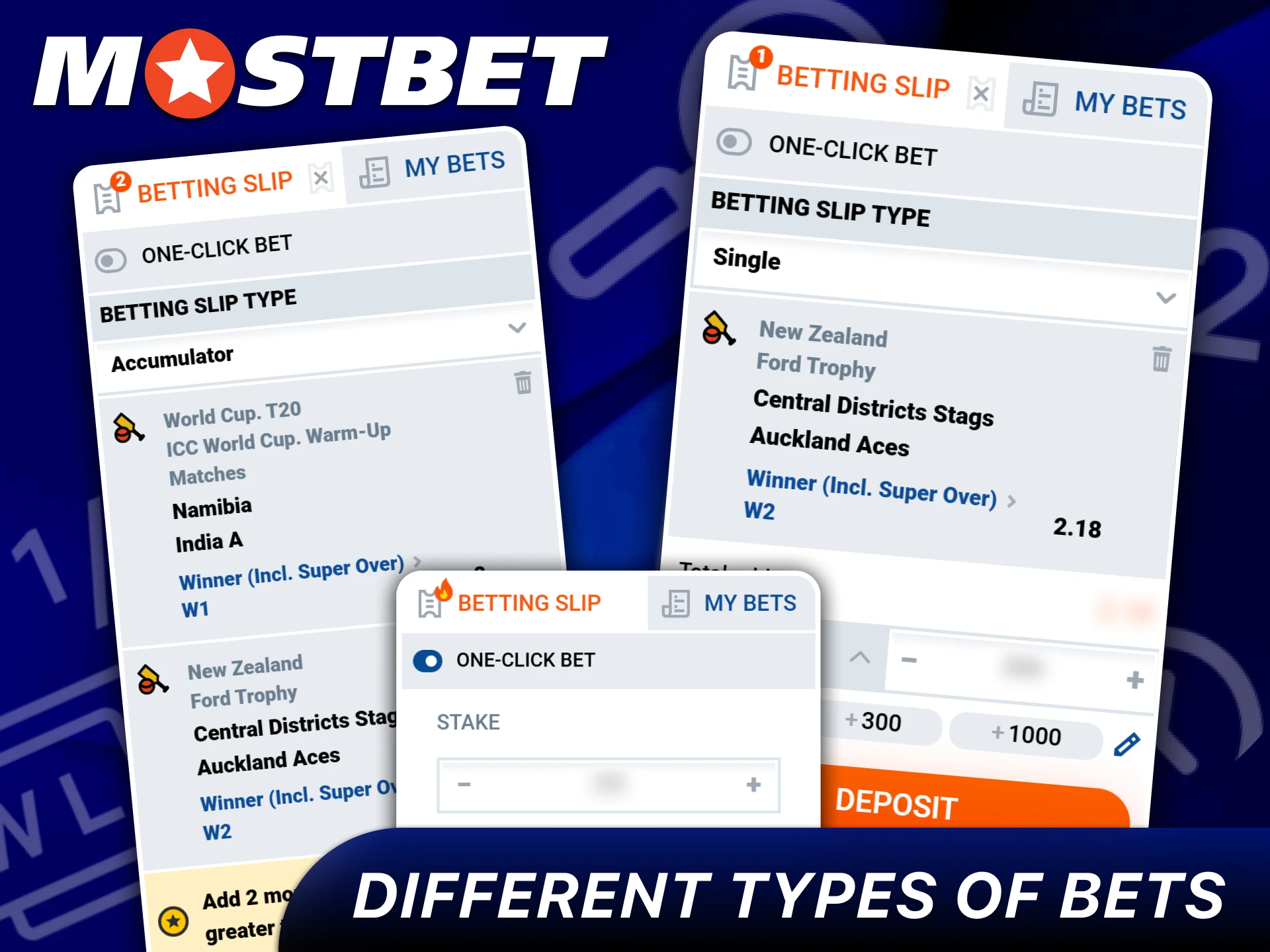 An overview of various wagering formats provided by Mostbet.