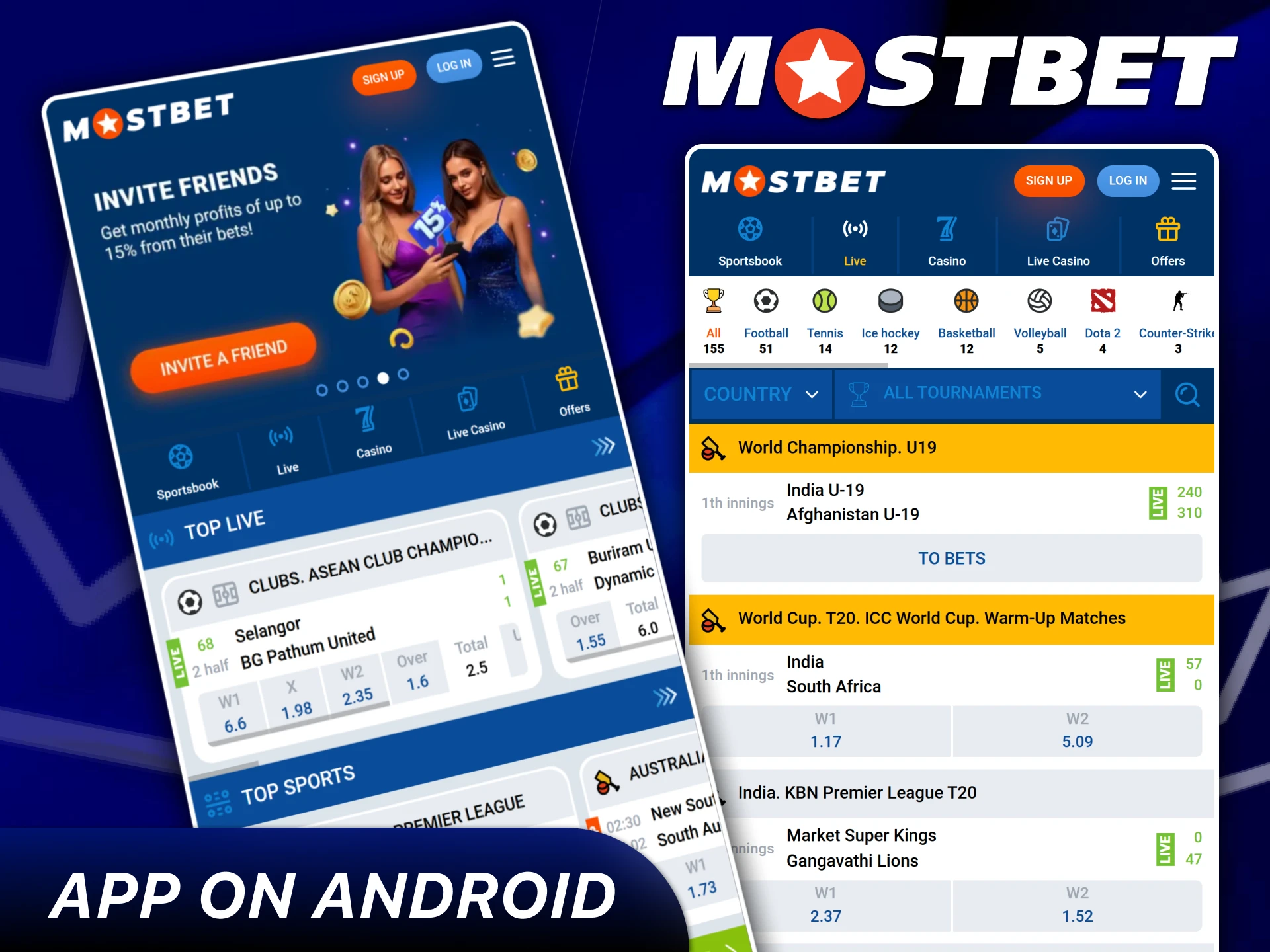 Install official Mostbet APK on your Android device.