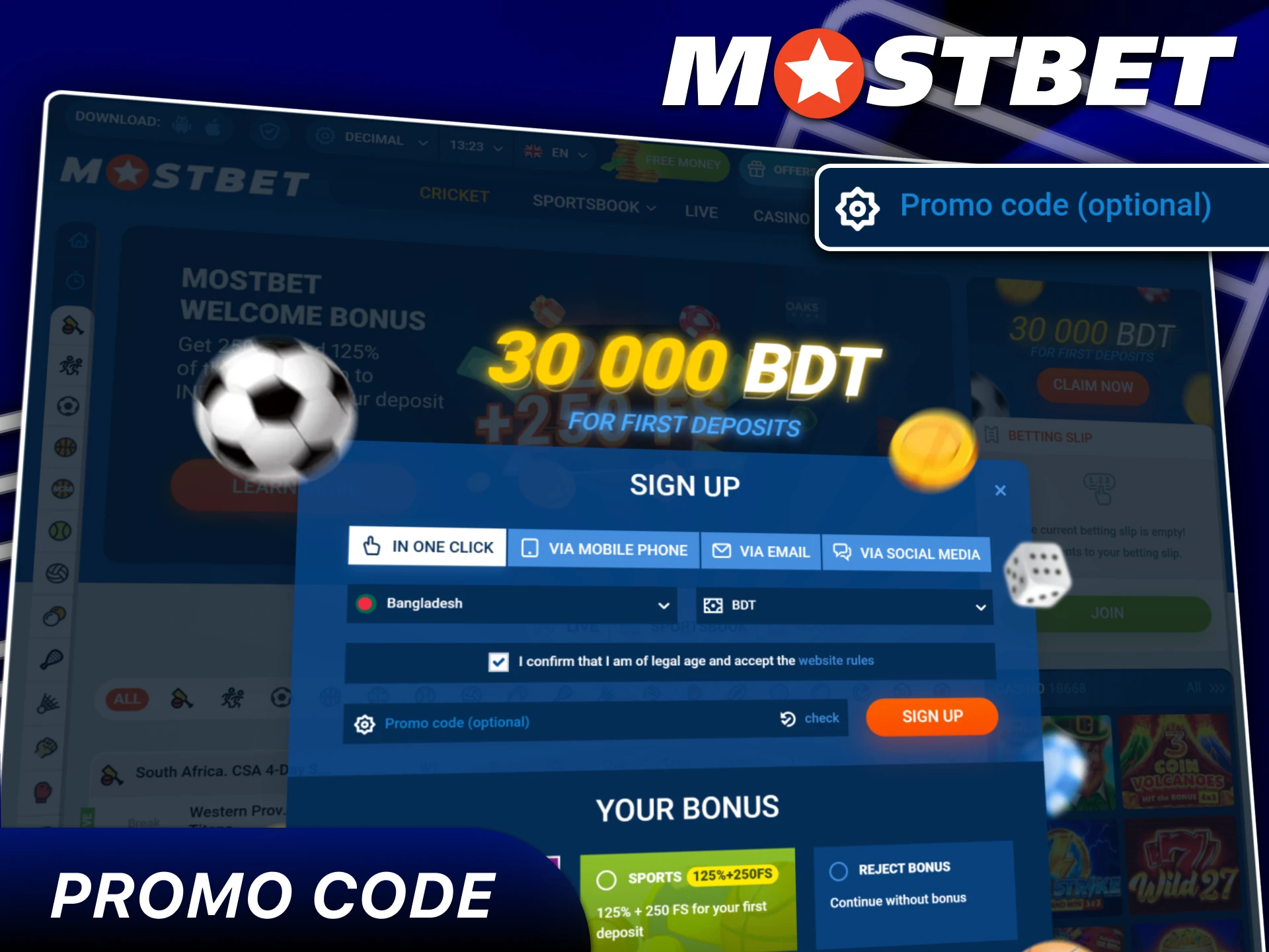 Use our promo code to get a bigger welcome bonus.